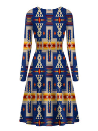 navy-design-native-american-long-sleeve-dress