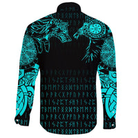 Viking Long Sleeve Button Shirt Raven and Wolf Special Tattoo RLT12 - Wonder Print Shop