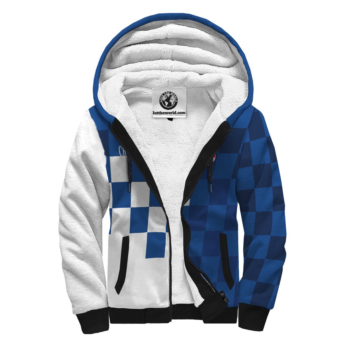 croatia-coat-of-arms-sherpa-hoodie-blue-version