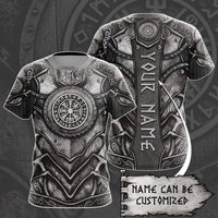 Custom Viking Clothing Viking Vegvisir Armor T Shirt RLT12 - Wonder Print Shop