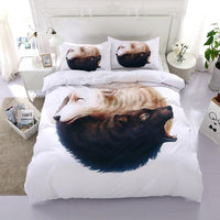 Black And White Wolves Native American Bedding Set LT10 - Wonder Print Shop