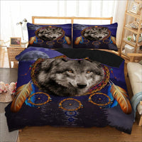 3D Wolf Dreamcatchers Native American Bedding Set LT10 - Wonder Print Shop