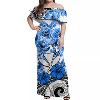 Hawaii Matching Hawaiian Shirt And Dress Polynesian and Blue Hibiscus LT13 - Wonder Print Shop