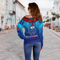 Manu Samoa Legend Women Off Shoulder Sweater LT12 - Wonder Print Shop