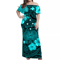 papua-new-guinea-off-shoulder-long-dress-polynesia-raggiana-bird-of-paradise-turquoise