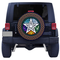 Celtic Pentagram With Elements Spare Tire Cover LT12 - Wonder Print Shop