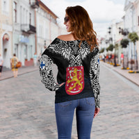 Viking Off Shoulder Sweater - Finland Viking Symbol RLT12 - Wonder Print Shop