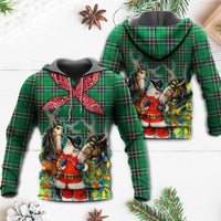 Christmas Santa Cowboy Christmas Green Style Hoodie - Wonder Print Shop