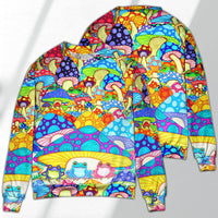 Hippie Frog Mushroom Hippie Colorful Art Peace Ugly Christmas Sweater - Wonder Print Shop