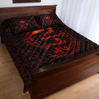 Wales Celtic Quilt Bed Set Fury Celtic Dragon With Knot - Wonder Print Shop