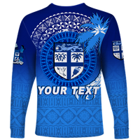 Custom Personalised Fiji Tapa Tribal Coconut Tree Long Sleeve Shirt LT12 - Wonder Print Shop