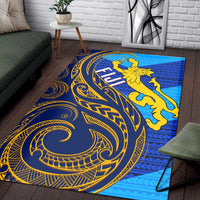 Fiji Area Rug - Flag's Color With Gold Polynesian Pattern LT20 - Wonder Print Shop