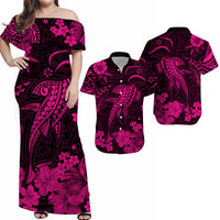 Hawaii Matching Hawaiian Shirt And Dress Polynesia Pink Shark LT13 - Wonder Print Shop