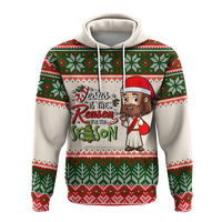 Christmas Jesus Is The Reason For The Season Ugly Pattern Hoodie LT12 - Wonder Print Shop