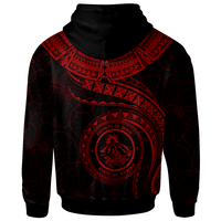 Polynesian Hawaii Hoodie Maui Polynesian Waves Red - Wonder Print Shop