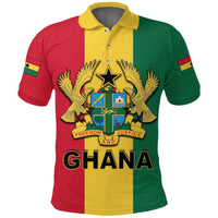 Custom Ghana Flag Polo Shirt ver2 LT20 - Wonder Print Shop