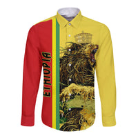 Ethiopia Lion Long Sleeve Button Shirt Yellow LT13 - Wonder Print Shop