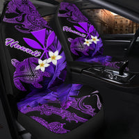 Hawaii Turtle With Plumeria Leaf Purple Car Seat Covers LT12 - Wonder Print Shop