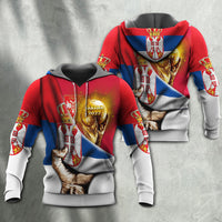 Football 2022 Serbia Hoodie Will Be The Champion Flag Vintage - Wonder Print Shop