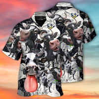 Cow Funny Dairy Cow Happy Life In The Farm Hawaiian Shirt - Wonder Print Shop
