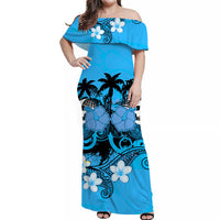 hawaii-skull-off-shoulder-long-dress-mysterious-polynesia-and-blue-flowers