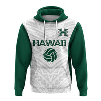 Custom Hawaii Zip Up Hoodie White Volleyball Team Supporter LT12 - Wonder Print Shop