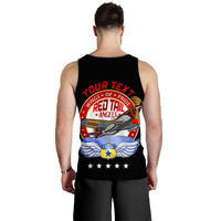 Black men's tank top with back Red Angels emblem and wings illustration
