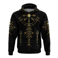 Viking Helm of Awe Gold Art Hoodie LT12 - Wonder Print Shop