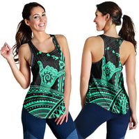Hawaii Shaka Polynesian Tribal Turquoise Women Tank Top LT12 - Wonder Print Shop