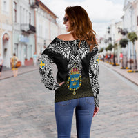 Viking Off Shoulder Sweater - Sweden Viking Symbol RLT12 - Wonder Print Shop