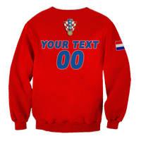 (Custom Personalised) Croatia Football 2022 Checkerboard Sweatshirt - LT12 - Wonder Print Shop