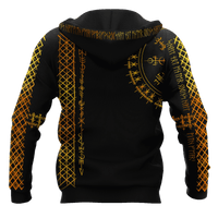 Viking Clothing Viking Golden Runes Hoodie RLT12 - Wonder Print Shop