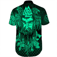 viking-clothing-viking-odin-raven-tattoo-style-green-version-shorts-sleeve-shirt