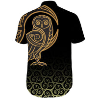 viking-shorts-sleeve-shirts-owl-celtic-on-triskele-background
