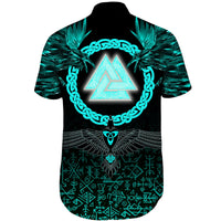 viking-shorts-sleeve-shirts-three-raven-and-valknut-cyan