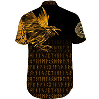 viking-shorts-sleeve-shirt-the-raven-of-odin-rune-gold