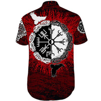 viking-shorts-sleeve-shirts-raven-of-odin-and-symbol-viking-on-blood-background