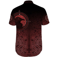 viking-shorts-sleeve-shirt-ethnic-odin-raven-red