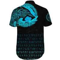 custom-viking-short-sleeve-shirt-fenrir-wolf-cyan