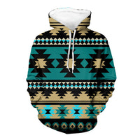 Green Ethnic Aztec Pattern Native American 3D Hoodie LT10 - Wonder Print Shop
