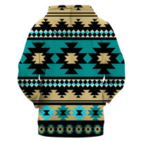 Green Ethnic Aztec Pattern Native American 3D Hoodie LT10 - Wonder Print Shop