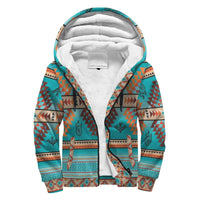 Blue Thunderbird Dreamcatcher Pattern Native American AOP Sherpa Hoodie LT10 - Wonder Print Shop