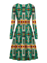 green-design-native-american-long-sleeve-dress