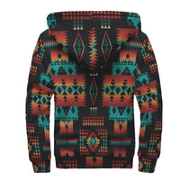 Navy Native Tribes Pattern Native American AOP Sherpa Hoodies LT10 - Wonder Print Shop