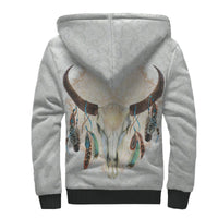 Mandala White Bison Native American All Over Sherpa Hoodie LT10 - Wonder Print Shop