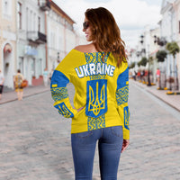 Ukraine Off Shoulder Sweater Ukrainian Pattern LT13 - Wonder Print Shop