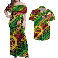 Vanuatu Matching Hawaiian Outfits For Couples Independence Be Proud Vanuatu Flag Gradient Vibes LT8 - Wonder Print Shop