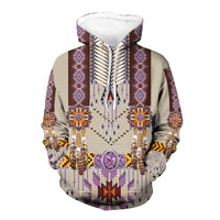 Native American Purple Pattern Breastplate 3D Hoodie LT10 - Wonder Print Shop