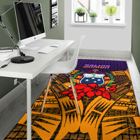 Samoa Area Rug Hibiscus With Tribal LT12 - Wonder Print Shop