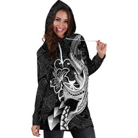 Polynesian Shark Tattoo Hawaii Tribal Hoodie Dress LT12 - Wonder Print Shop